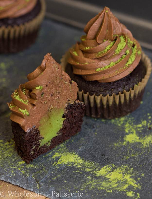 matcha chocolate cupcake