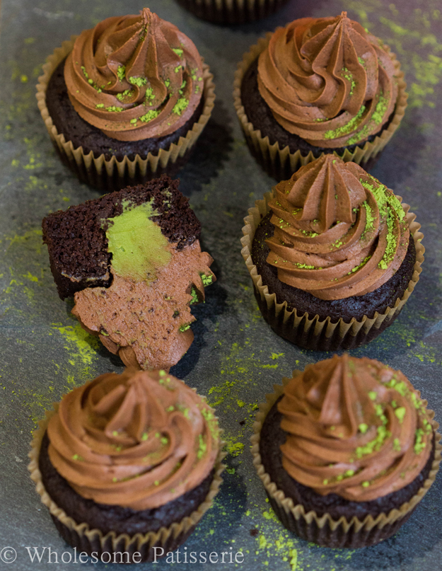 matcha chocolate cupcakes