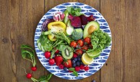 Fresh fruits and vegetables salad