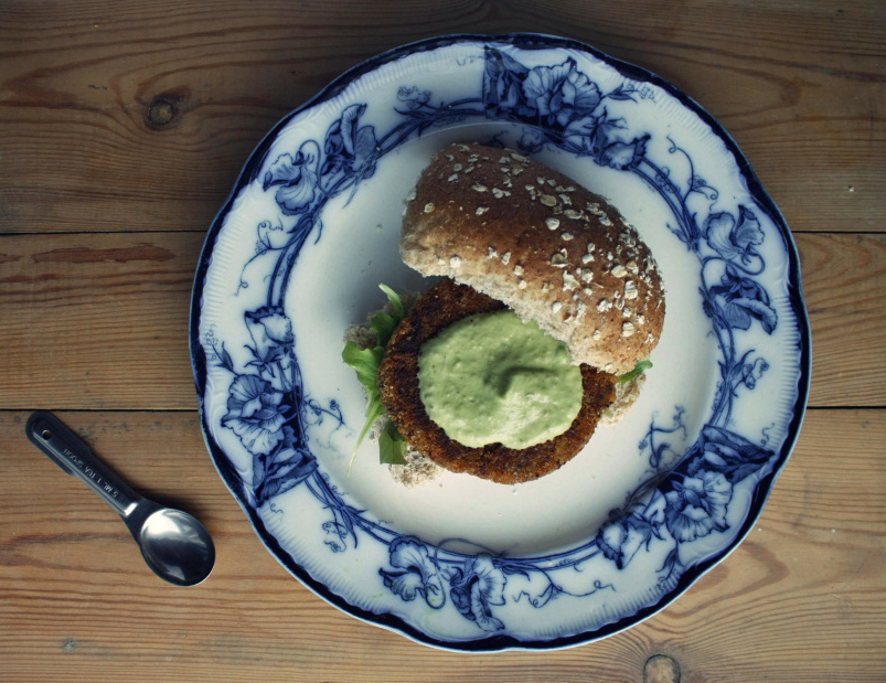 Spicy Vegan Quinoa Burgers with Avocado Aioli gluten free burger recipe