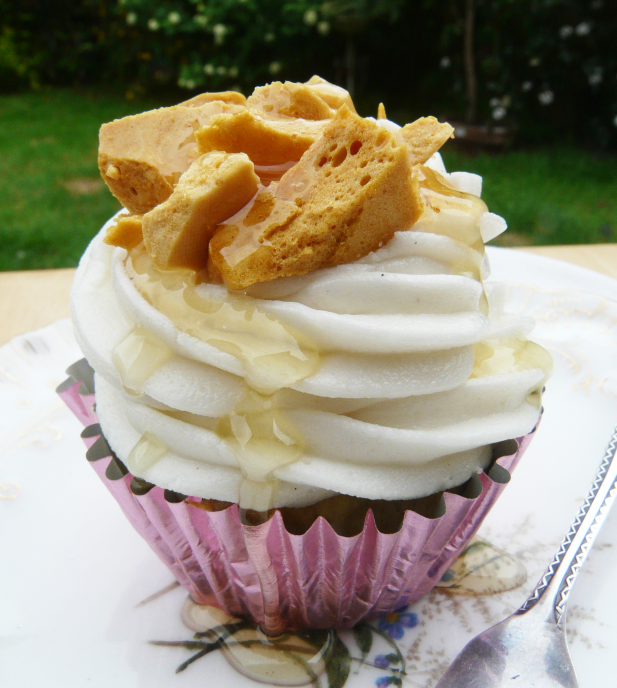 vegan honeycomb cupcakes