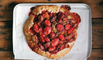 Hazelnut, plum and cinnamon tart