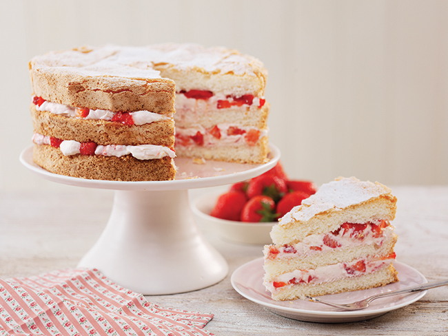 Gluten-free strawberry layer cake