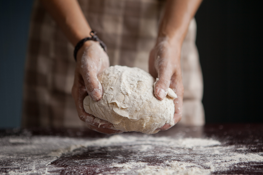 baker kneaded dough