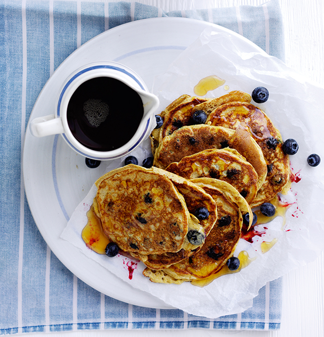American style blueberry pancakes