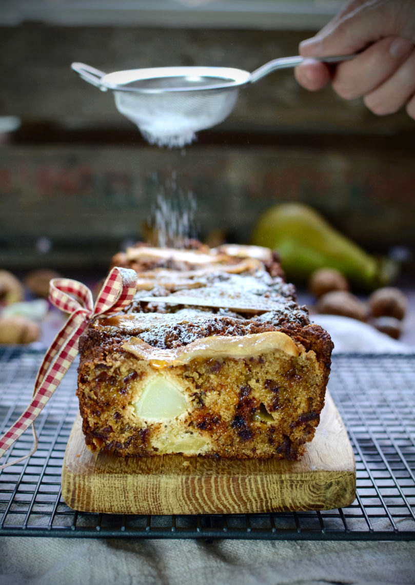 Pear & cardamom loaf cake