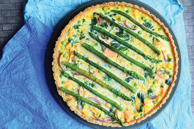 Salmon & asparagus tart