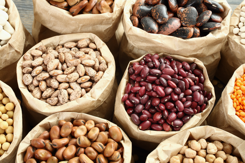 dried beans in paper bag