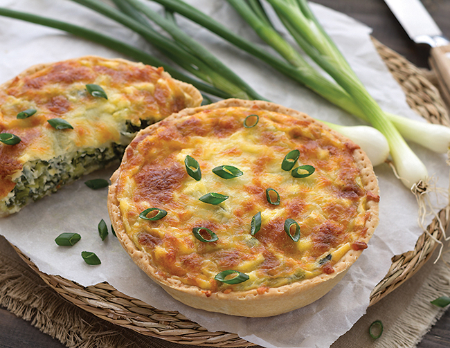 Gluten-free cheese and onion tart