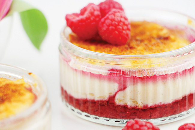 Raspberry & vanilla dairy-free crème brûlée