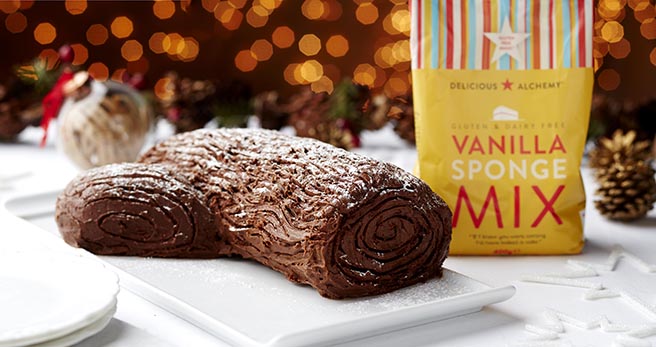 Gluten & dairy-free Yule log