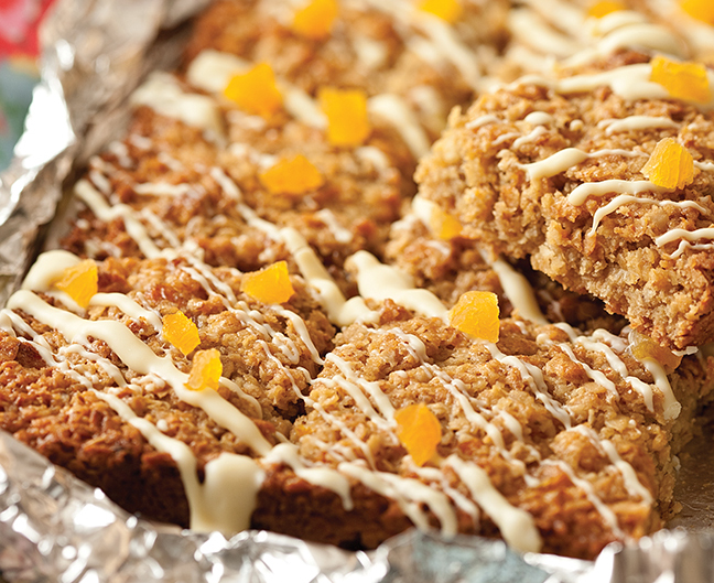 Apricot & white chocolate gluten-free flapjacks