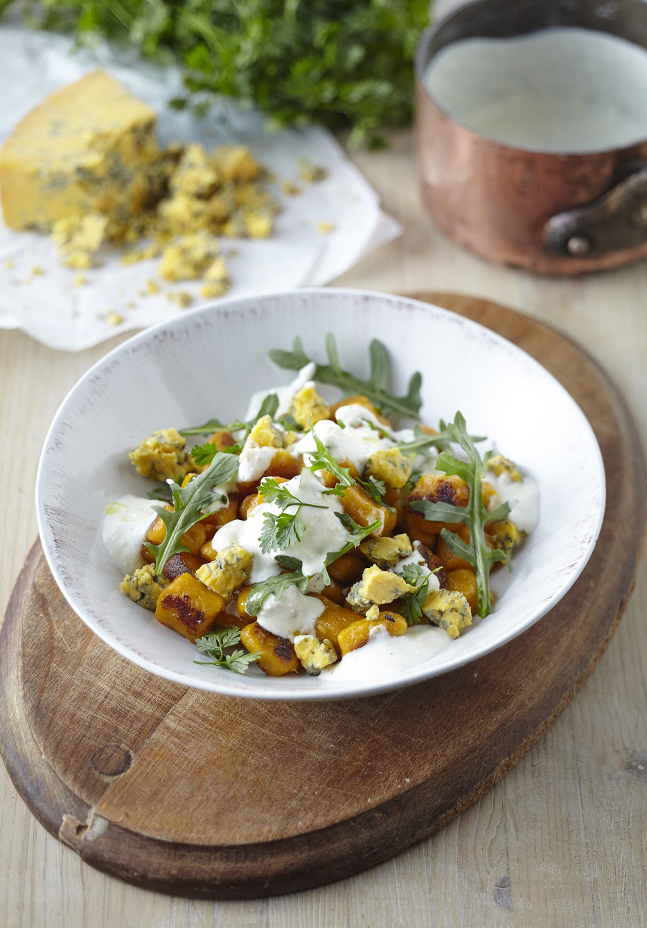 Baked Sweet Potato Gnocchi with Shropshire Blue 