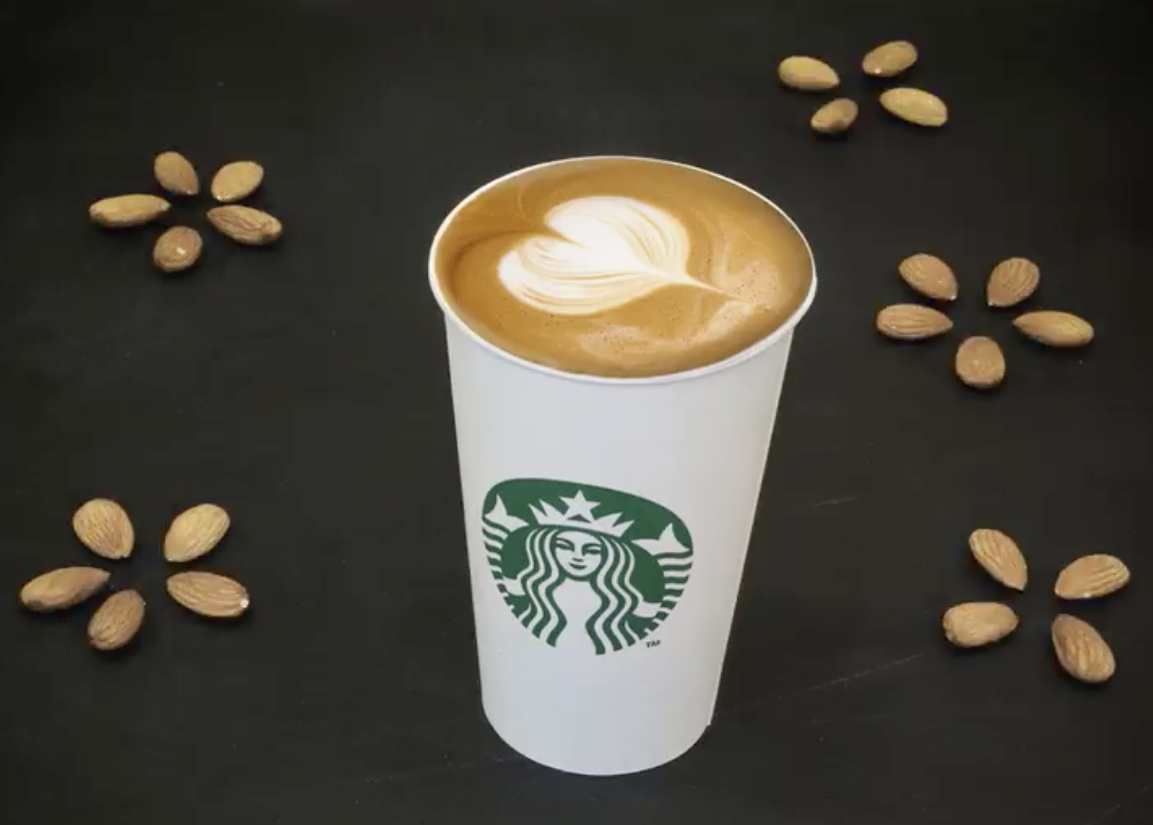 Almond milk now available in Starbucks UK.