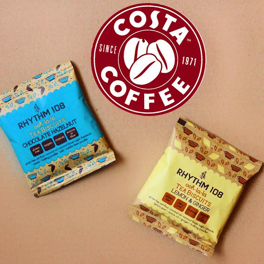 Costa Coffee are now stocking RHYTHM108's gluten-free and vegan biscuits 