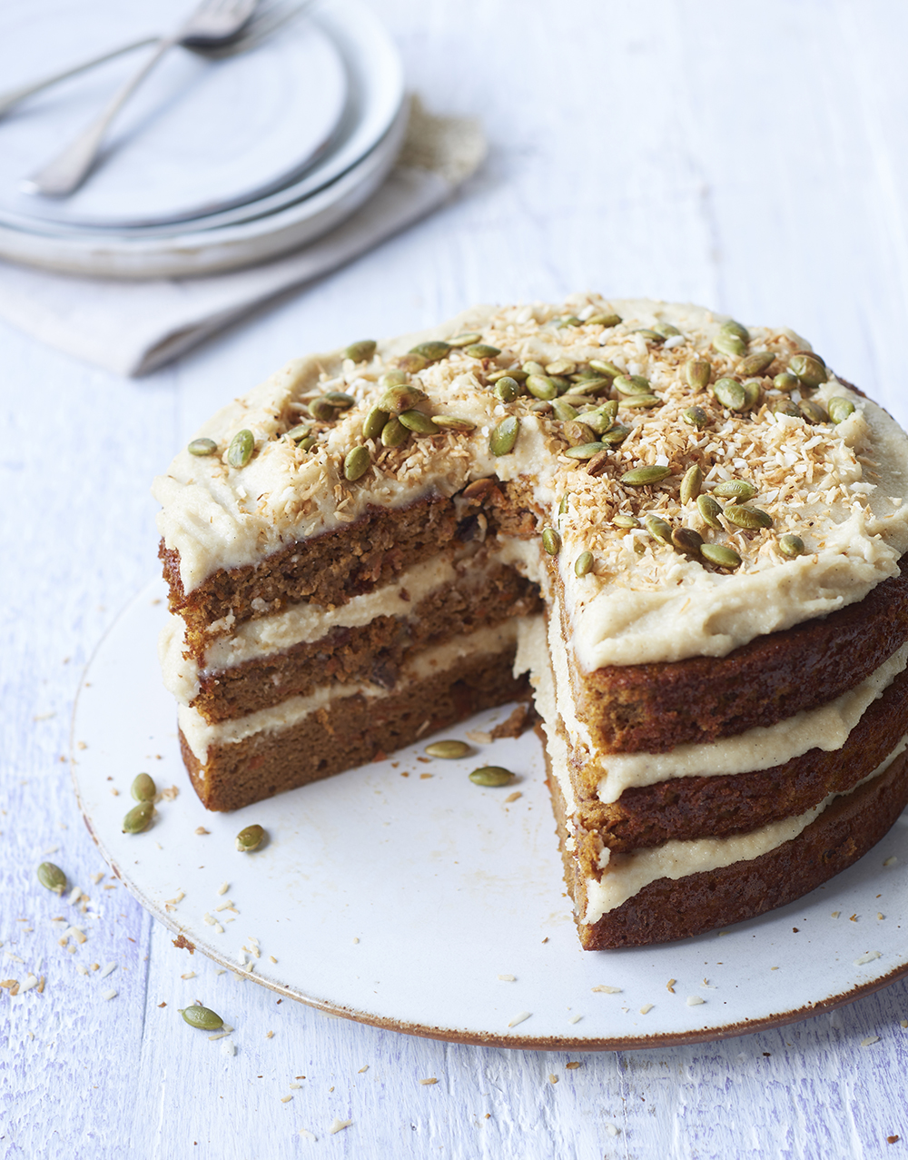 Grain-free pumpkin cake with cashew buttercream 