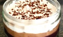 Vegan chocolate cherry trifle