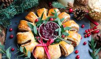 Dairy and Gluten-Free Butternut Squash & Mushroom Christmas Wreath