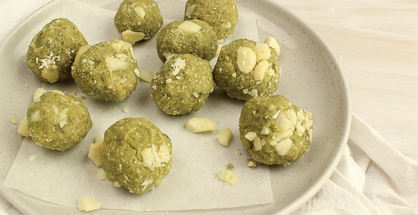 Matcha, almond and macadamia balls