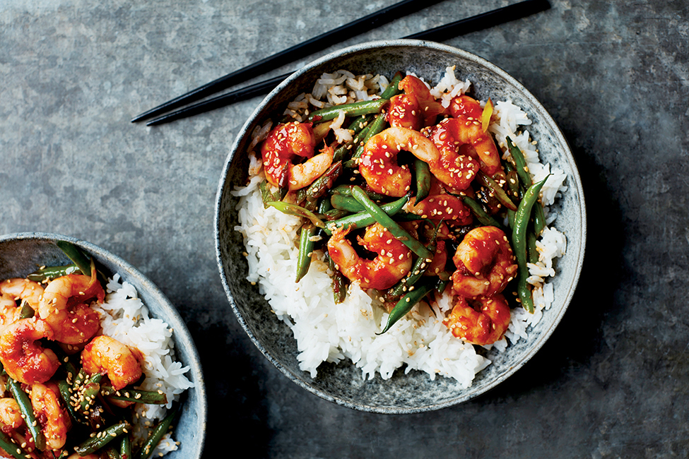 Garlic chilli prawns