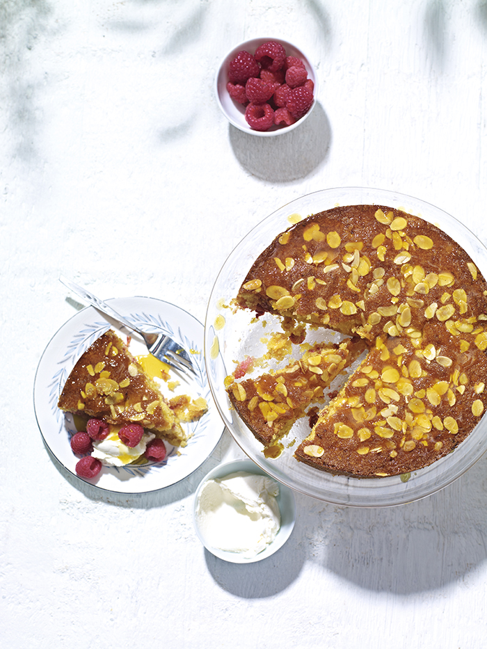 Gluten Free Raspberry Orange Polenta Cake