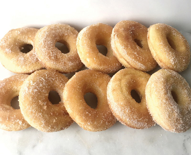 Baked gluten-free cinnamon sugar doughnuts