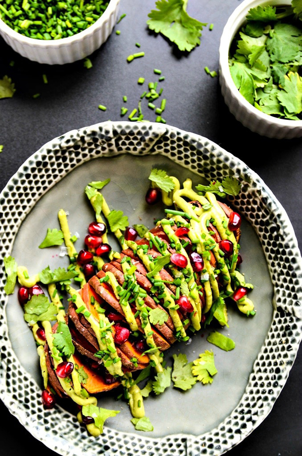 Sweet potatoes with avocado aioli