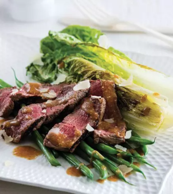 steak and romaine hearts