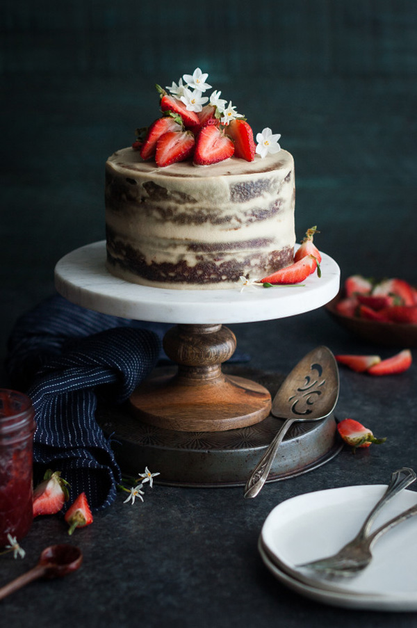 Strawberry Vanilla Almond Cream Cake 