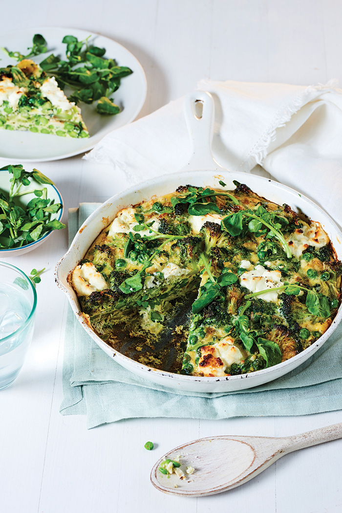 Goats cheese & greens frittata