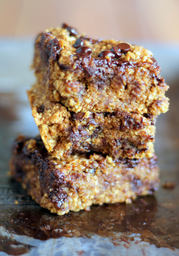 gluten-free pumpkin choc chip bars