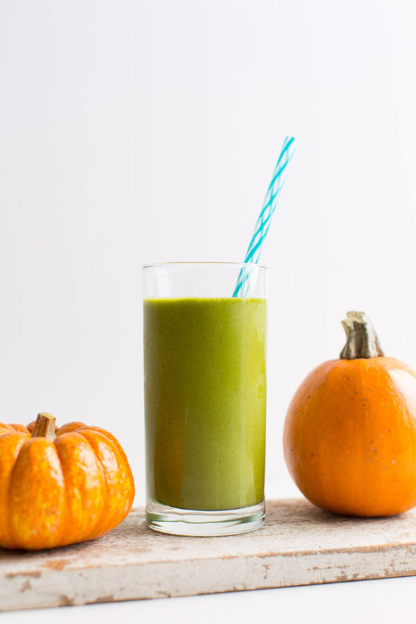 green gluten-free pumpkin smoothie