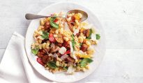 Smoked sausage & red pepper pasta