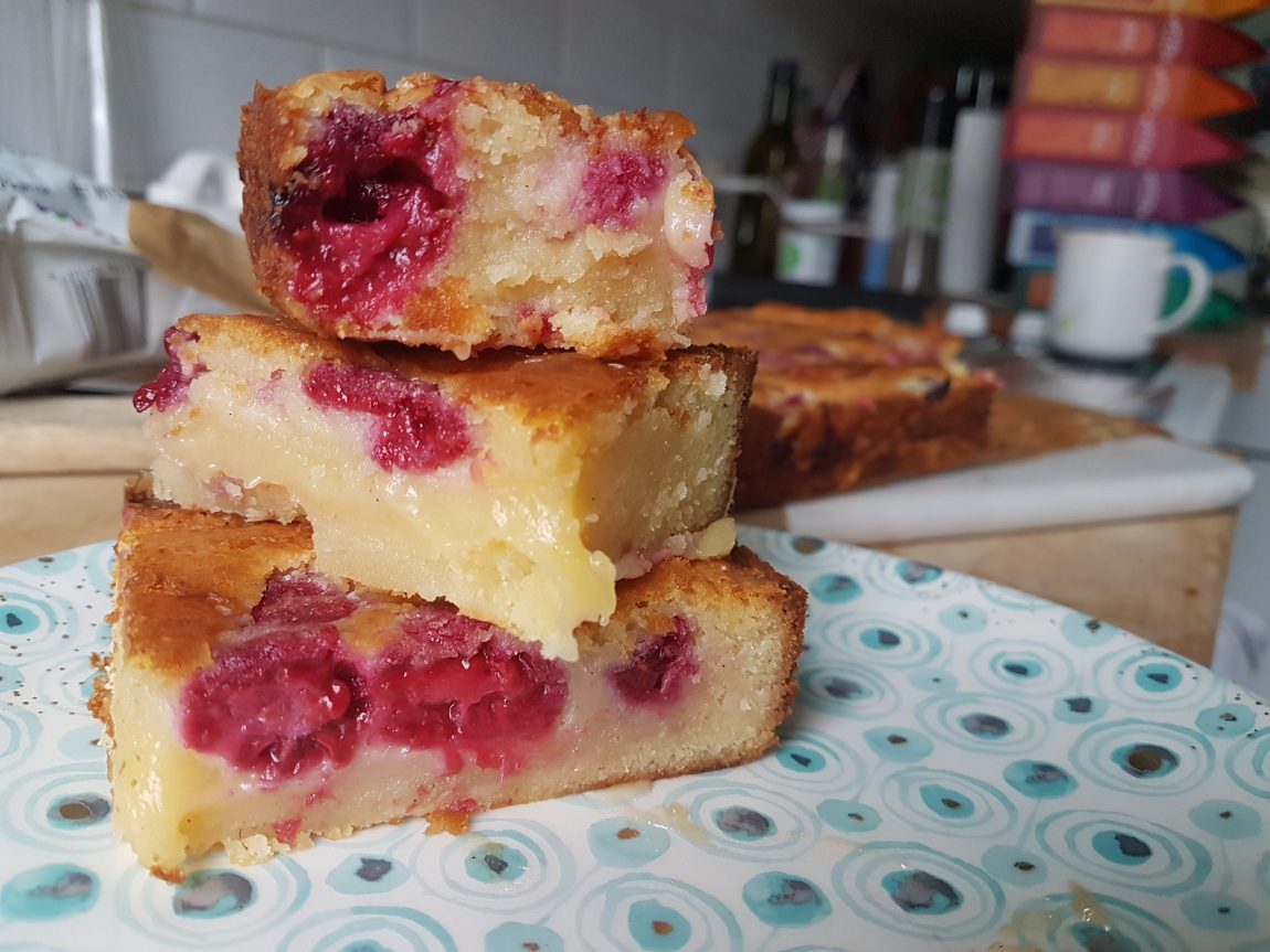 Gluten-Free White Chocolate & Raspberry Brownies