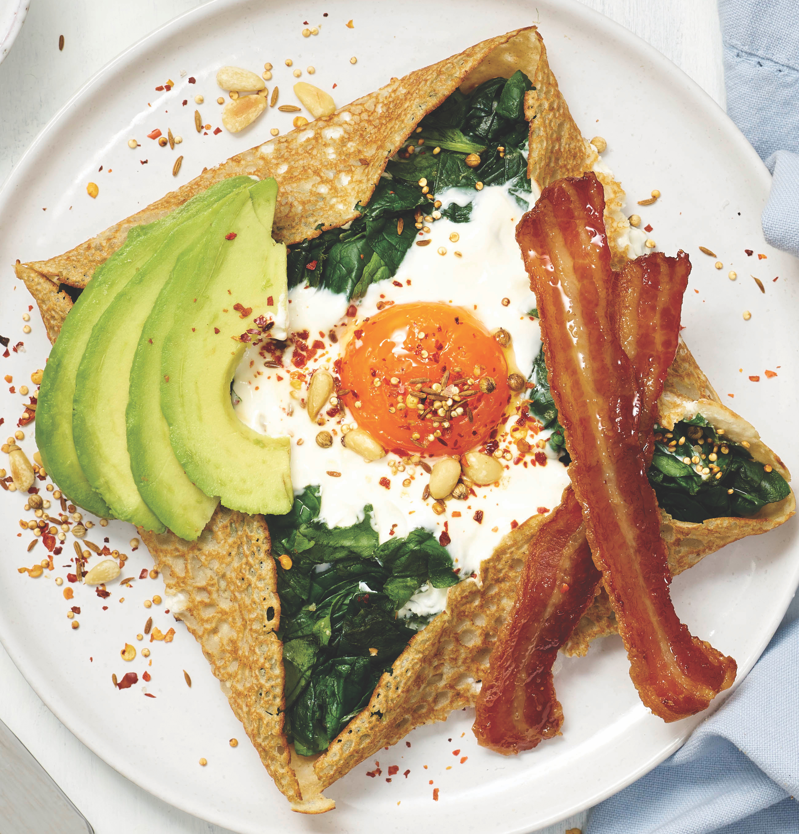 Egg & spinach galettes