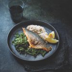 sea bass with artichoke mash