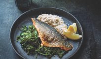 sea bass with artichoke mash