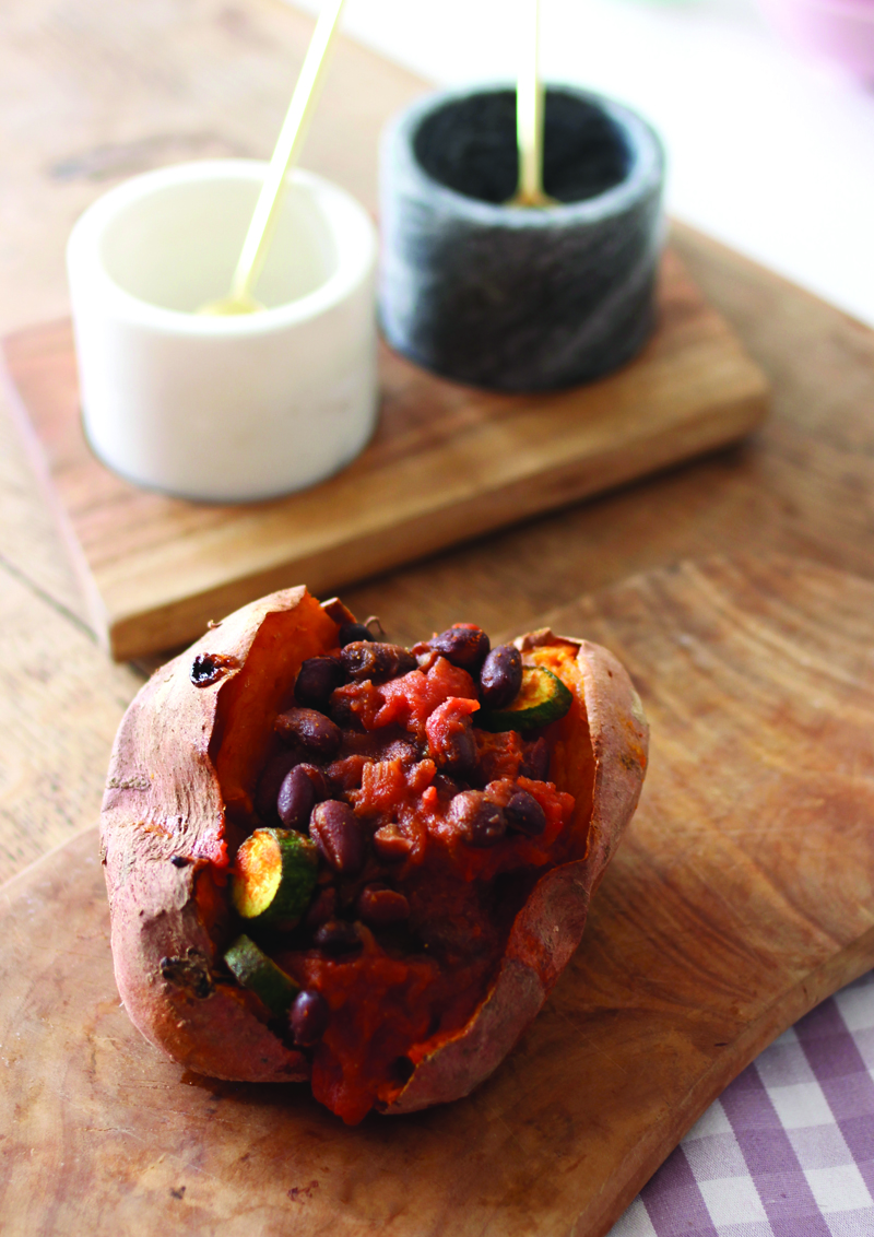 spicy stuffed sweet potato