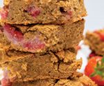 Peanut butter strawberry blondies