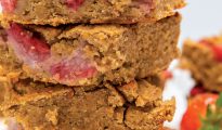 Peanut butter strawberry blondies