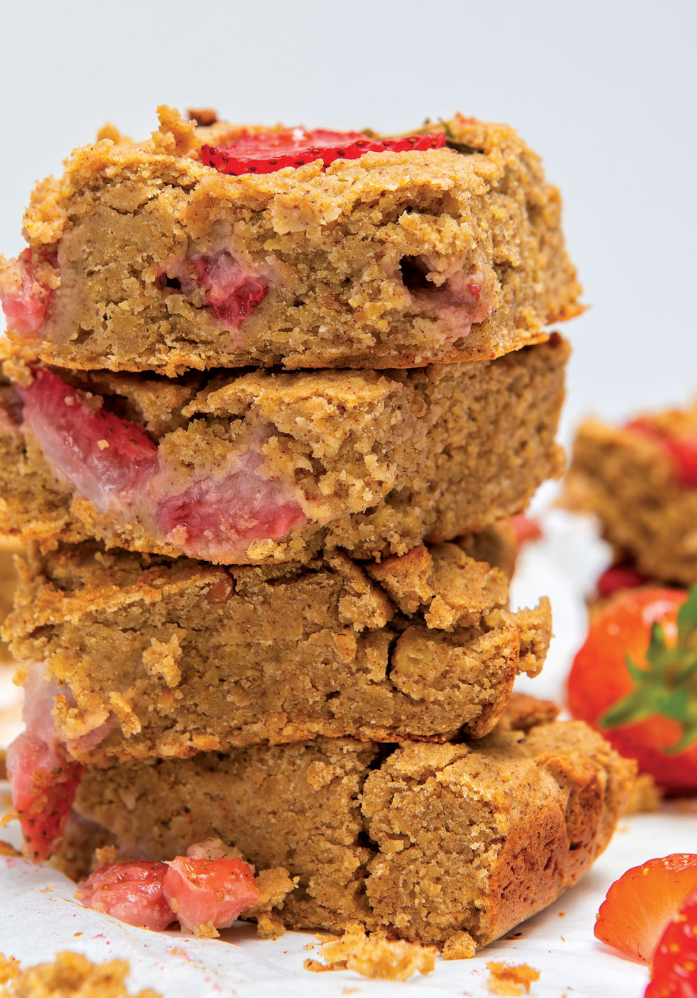 Peanut butter strawberry blondies