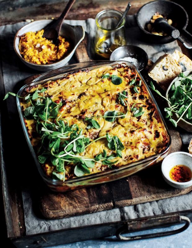 lentil and squash bake