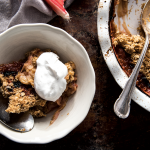 Rhubarb and ginger crumble