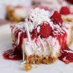 white chocolate and raspberry tart