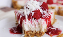 white chocolate and raspberry tart
