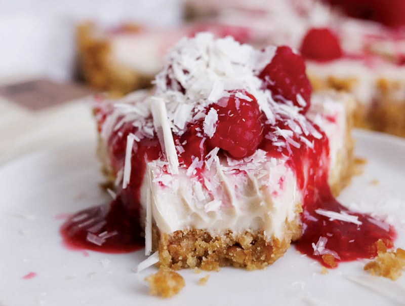 white chocolate raspberry tart