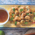 Gluten-free crispy coconut prawns