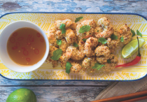 Gluten-free crispy coconut prawns