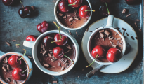 Cherry chocolate ganache espresso pots