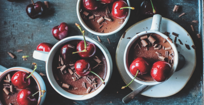 Cherry chocolate ganache espresso pots